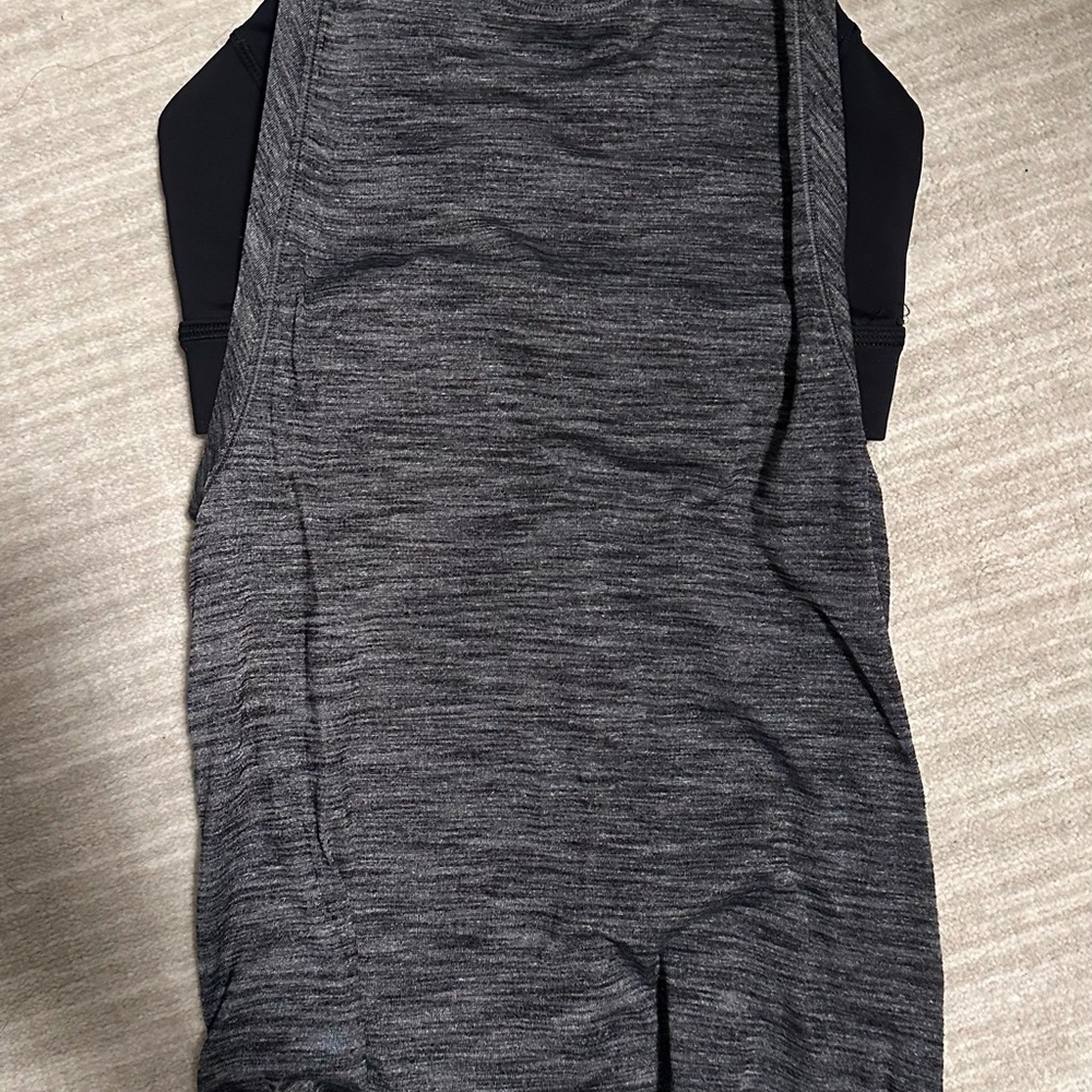 Grey athletic top with built in sports bra
